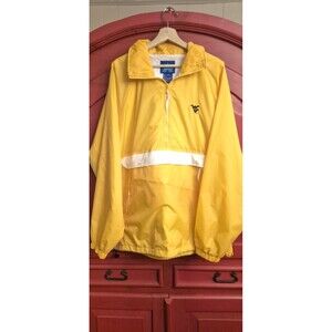 West Virginia Mountaineers XL Acadia Pullover Hooded Yellow Windbreaker EUC
